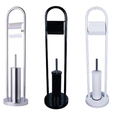 უნიტაზის ჰიგიენური ჯაგრისი ჭკვიანი თავსახურით/WC BRUSH - SET WITH LEG AND PAPER HOLDER WITH COVER -S