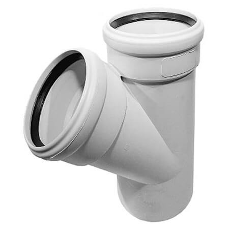 (ს3) საკანალიზაციო მილის სამკაპი 160x160  PVC 45°