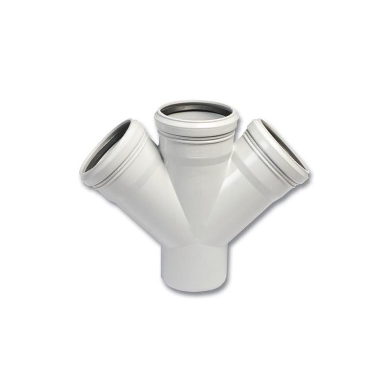 (ს3) საკანალიზაციო მილის სამკაპი 75x75  PVC 45°