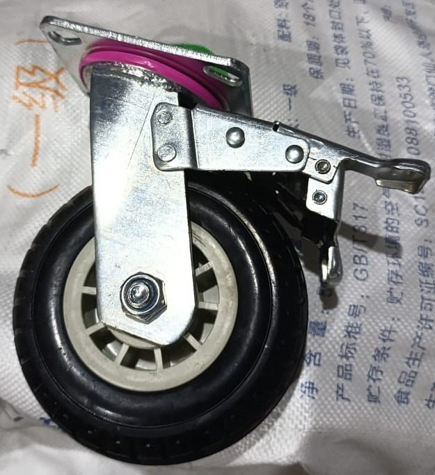 ხარაჩოს ბორბალი;19სმ ჩამკეტი, შავი,360° (5-15)