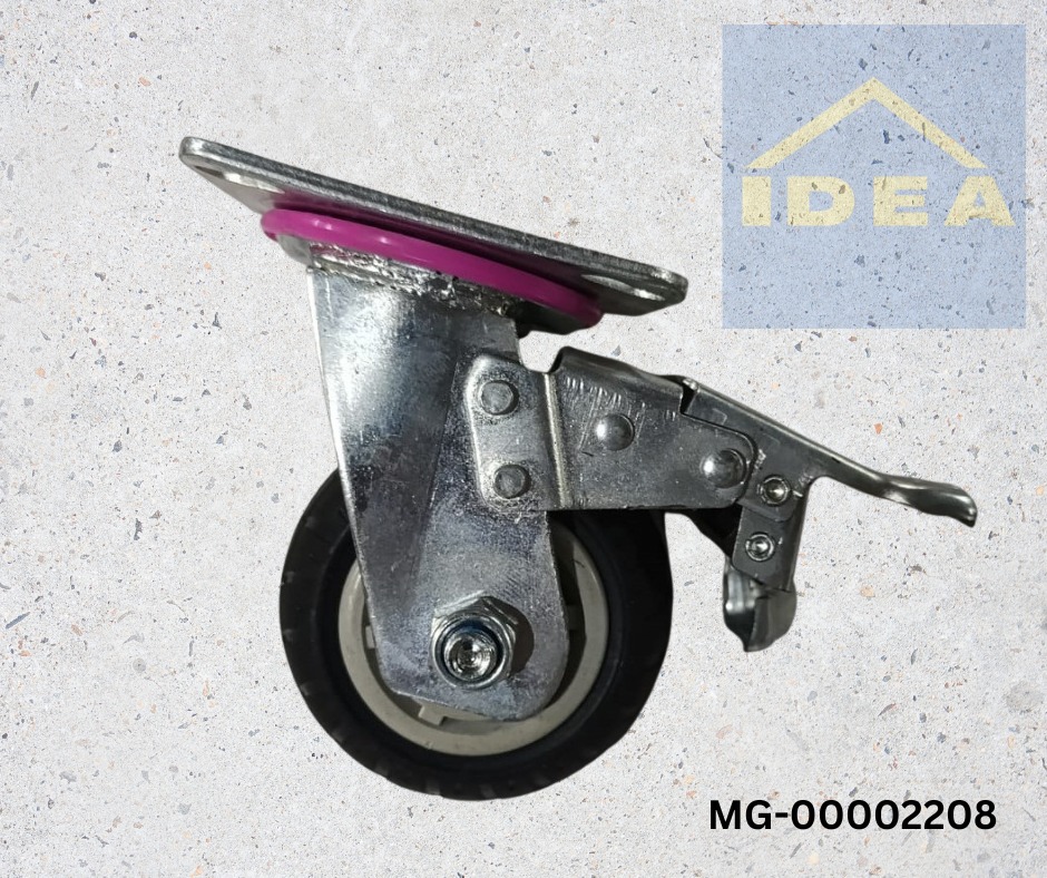 ხარაჩოს ბორბალი; 11სმ, ჩამკეტი,შავი,360° (5-13)