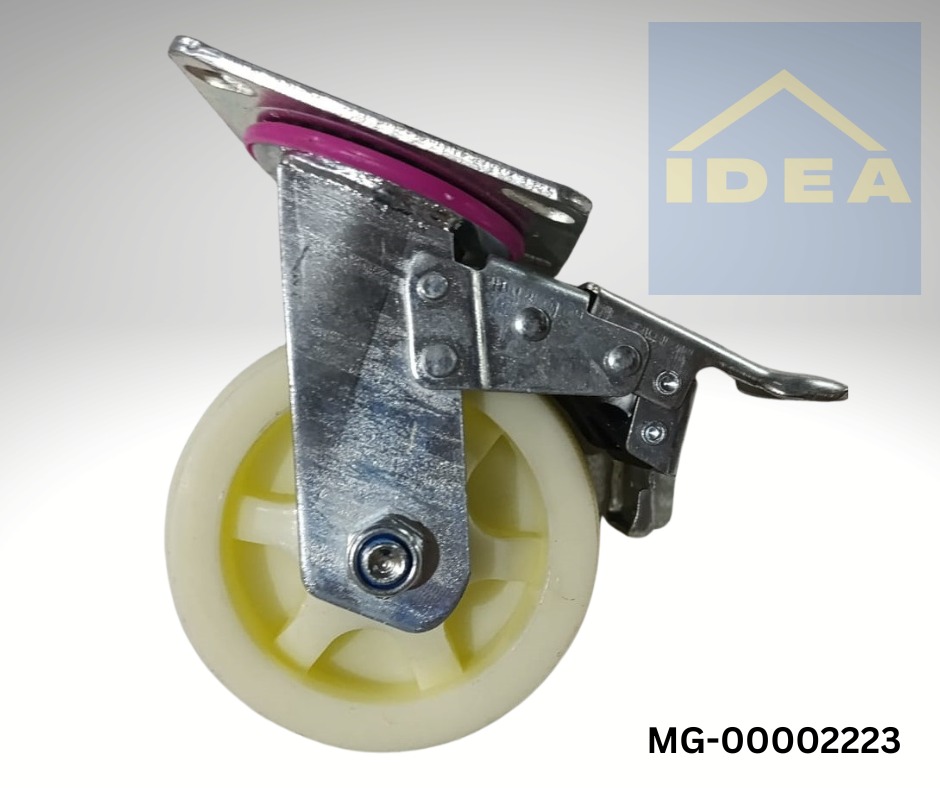 ხარაჩოს ბორბალი; 16სმ  ჩამკეტი, თეთრი   360° (5-28)